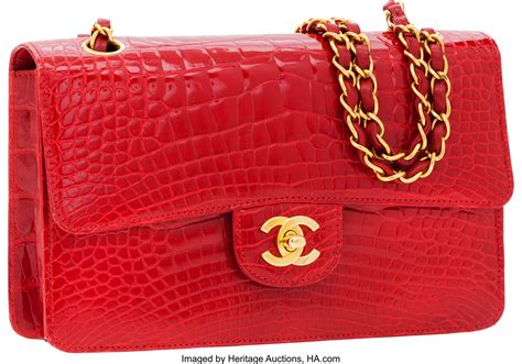 chanel blue crocodile bag|Chanel crocodile flap red.